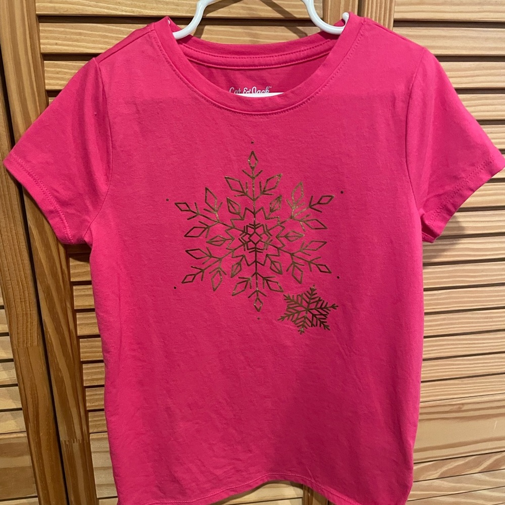 Short Sleeve Shine Snowflake Size Small 6/6X